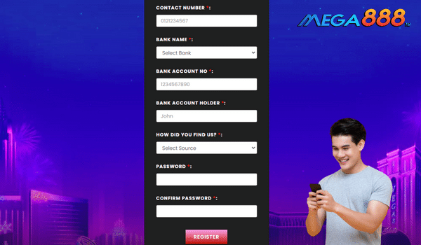 Mega888 Account Register